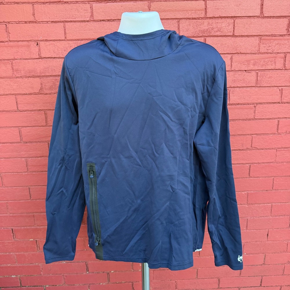 Greyson Cakato Performance Pullover Mens Size XL Long Sleeve Hooded Jacket Navy